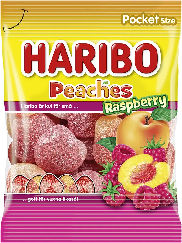 Peaches Raspberry påse Haribo - bild 1
