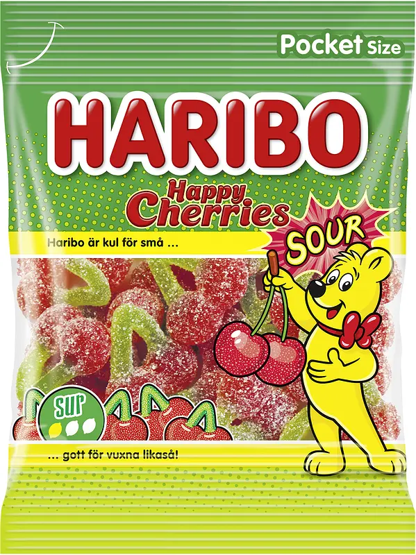 Happy Cherries Sour påse Haribo - bild 1