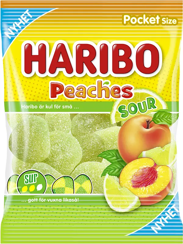 Peaches Sour påse Haribo - bild 1