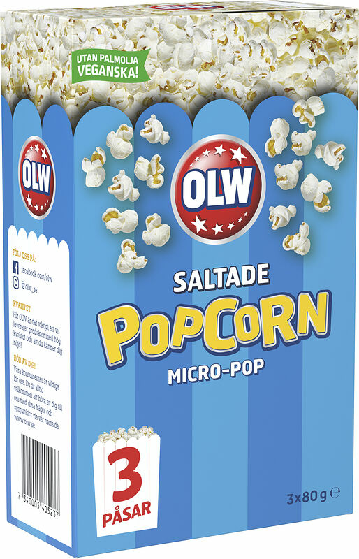 Popcorn Micropop Saltade 3-pack OLW - bild 1