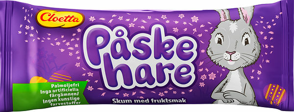Påskehare singelpack 22 g Cloetta - bild 1