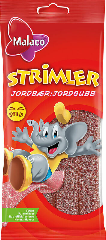 Strimler Jordgubb Malaco - bild 1