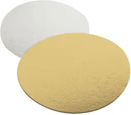 Gul/Silverbricka rund 180 mm till (cellofan 451260) Pac