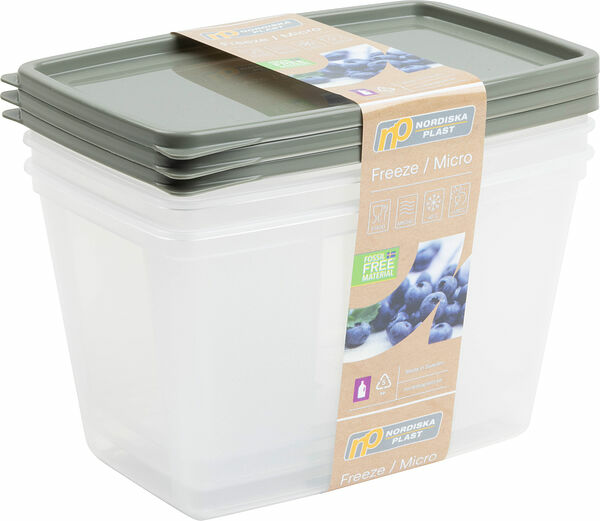 Frys/Micro 1,2 L 3-p Transparent Khaki Grön ECO Nordiska Pla - bild 1