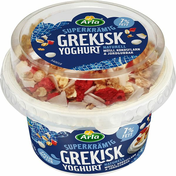 Mellanmål Mild Yoghurt Grekisk Müsli Kokos Jordgubb Arla Kök - bild 1