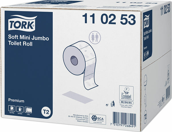 Tork Toalettpapper Mini Jumbo 2-lager Premium T2 - bild 1