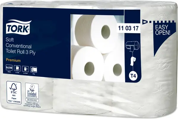 Tork Toalettpapper Extra mjukt Premium 3-lager T4 - bild 1