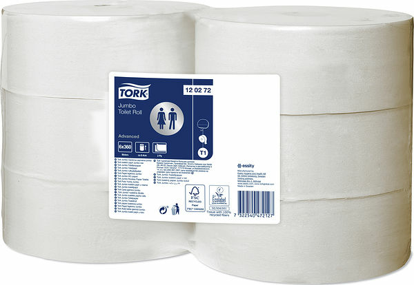 Tork Toalettpapper Jumbo 2-lager Advanced T1 - bild 1