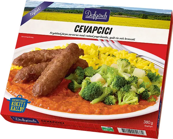Cevapcici rostad paprikasås gult ris Dafgårds - bild 1