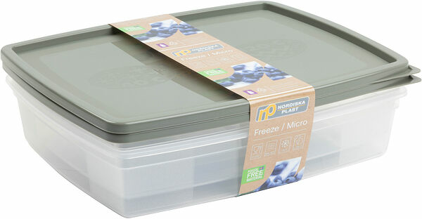 Frys/Micro 1,5 L 2-p Transparent Khaki Grön ECO Nordiska Pla - bild 1