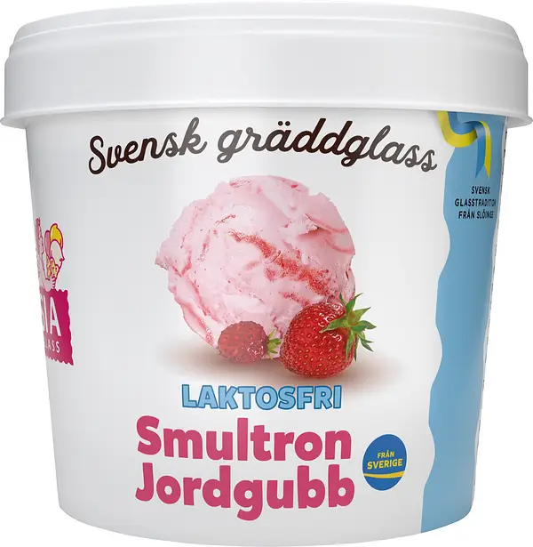 Bägare Smultron Jordgubb Gräddglass Laktosfri SIA Glass - bild 1
