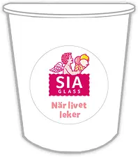 SIA Glass Papperskorg 40 liter vit
