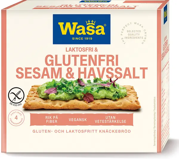 Wasa Glutenfri Laktosfri Sesam & Havssalt knäckebröd - bild 1
