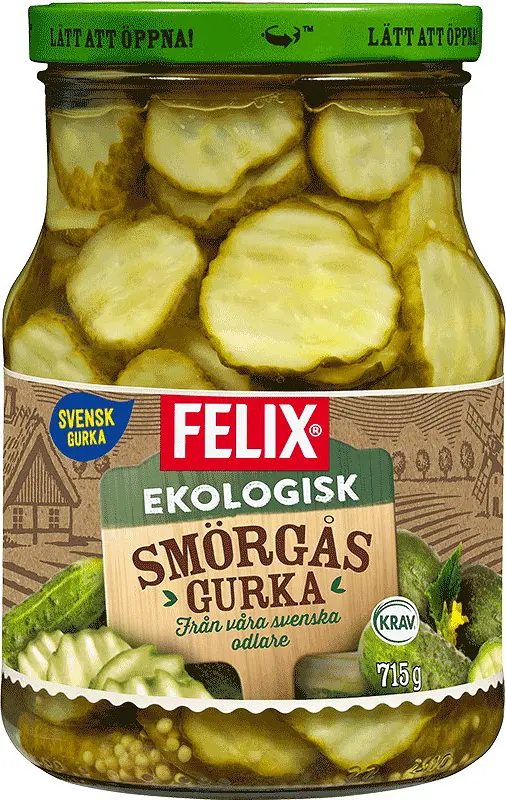 Smörgåsgurka skivad glas KRAV Eko Felix - bild 1