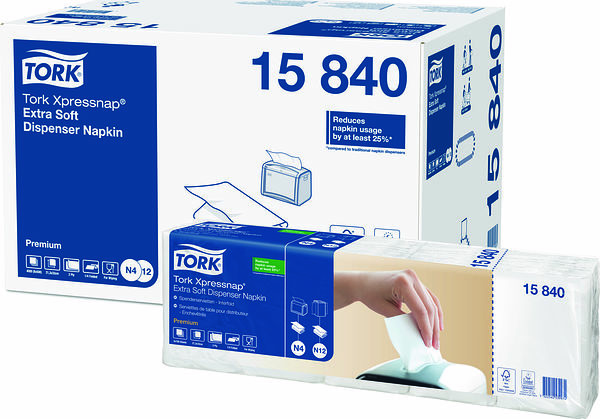 Dispenserservett Extra Mjuk Vit Premium Tork N4 Xpressnap® - bild 1