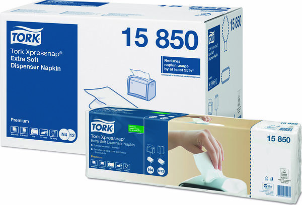 Dispenserservett Extra Mjuk Vit Tork Premium N4 Xpressnap® - bild 1