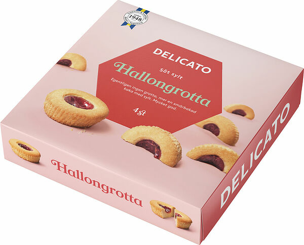 Hallongrotta 4-pack 42 g Delicato - bild 1