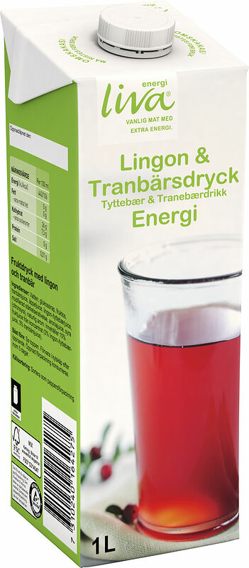 Lingon & Tranbärsdryck Liva Energi - bild 1