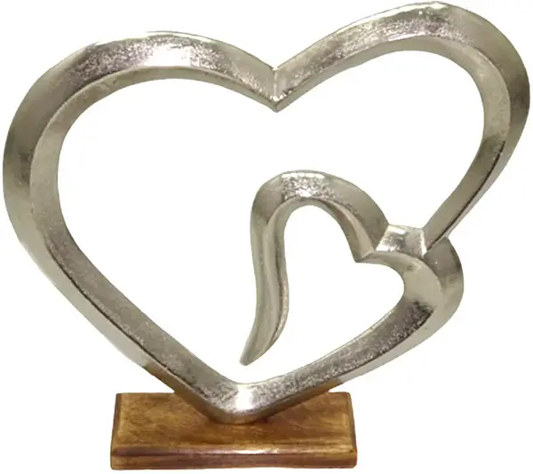 Helia Hjärta aluminium träfot 40x39x7,5 cm Dorre - bild 1