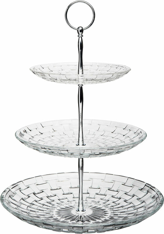 Glitter Kakfat klarglas 3 våningar höjd 33 cm Dorre - bild 1
