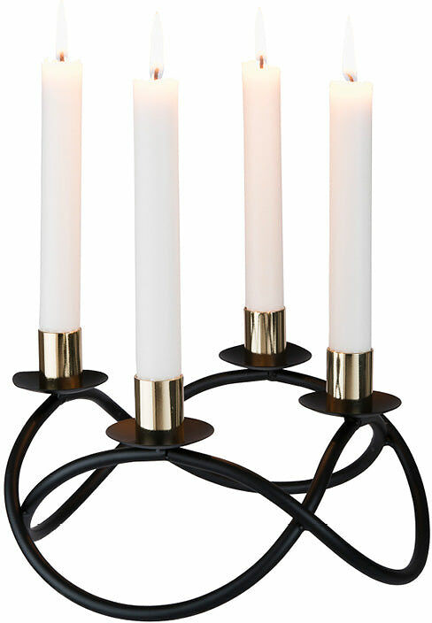 Asta Ljusstake svart smide rund 4 antikljus dia 23 cm Dorre - bild 1
