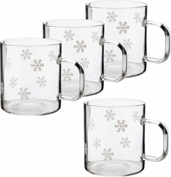 Isa Glasmugg med snöstjärnor 1,6 dl 4-pack Dorre - bild 1