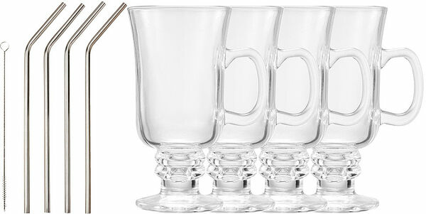 Iona Irish coffee set 8 delar 4 glas 4 sugrör Dorre - bild 1