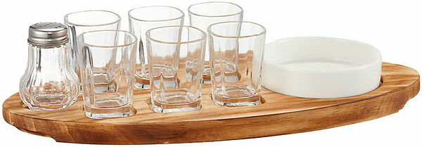 Shonta Shotbricka 6 glas saltkar skål 9 delar Dorre - bild 1