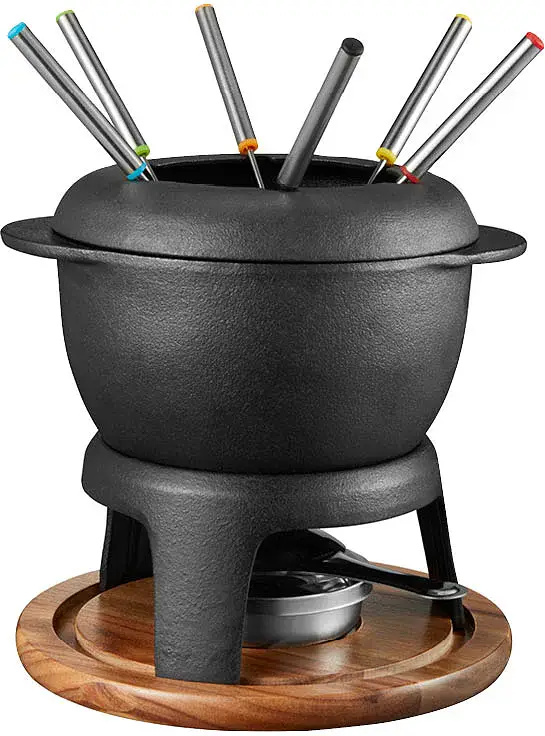 Fonda Fondue gjutjärn akacia träplatta 21x18,4x9,8 cm Dorre - bild 1