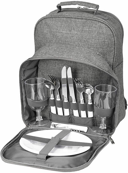 Peri Picknickryggsäck 2 personer grå 26x17x35 cm Dorre - bild 1