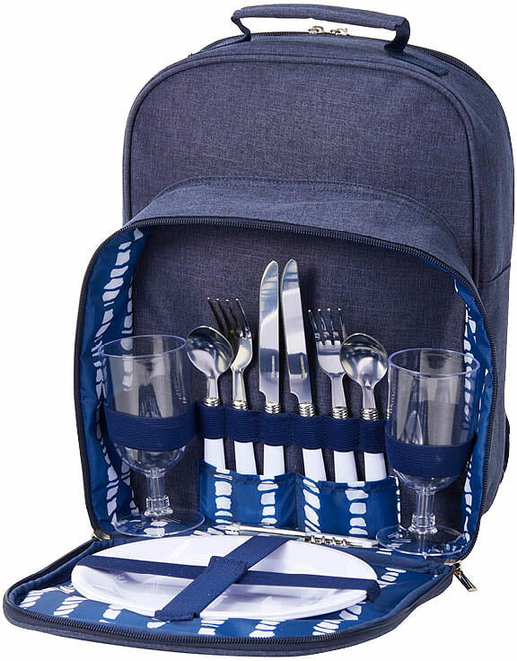 Peri Picknickryggsäck 2 personer blå 26x17x35 cm Dorre - bild 1
