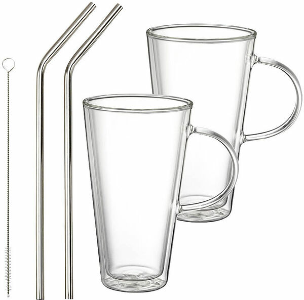 Irish Coffee Set Dubbelväggade 2-p med sugrör Dorre - bild 1