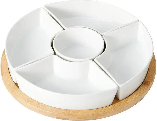 Samara Skålset 6 del 28 cm m snurr Bambubricka FSC Dorre - bild 1