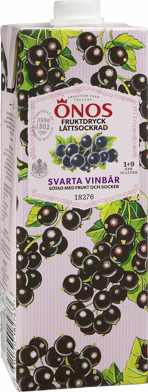 Fruktdryck Svarta Vinbär 1+9 Lättsockrad Önos - bild 1