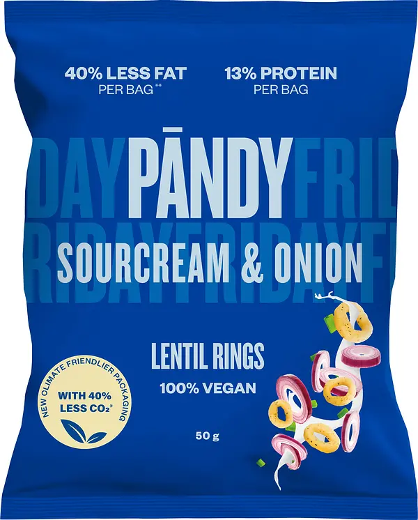 Pändy Linsringar Sourcream & Onion 50 g - bild 1