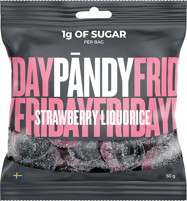 Pändy Strawberry Liquorice 50 g påse - bild 1
