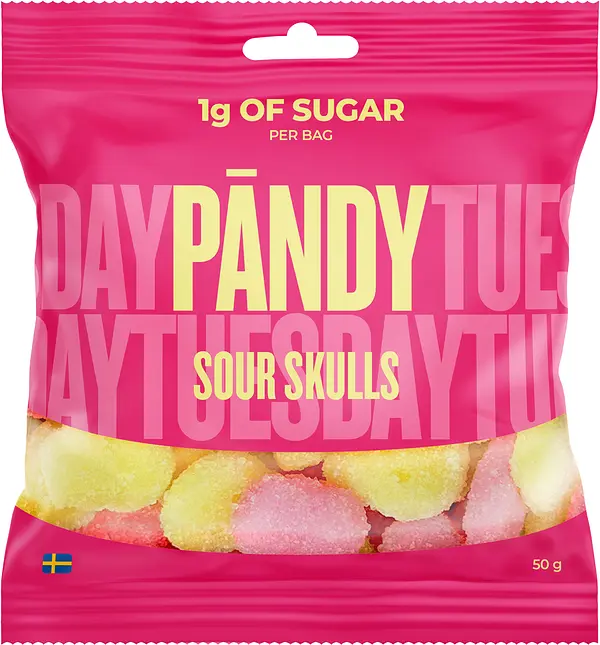 Pändy Sour Skulls 50 g påse - bild 1
