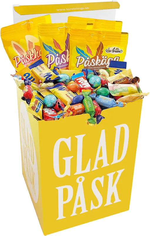 Påskbox 30 cm med Happy Easter godismix - bild 1