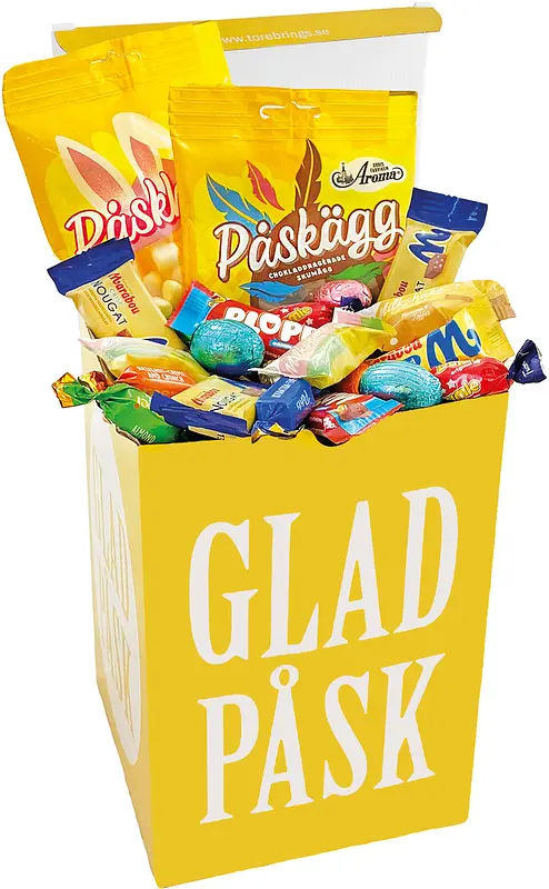 Påskbox 23 cm med Happy Easter godismix - bild 1