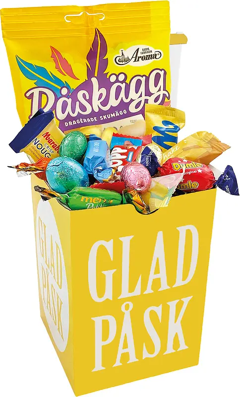 Påskbox 15 cm med Happy Easter godismix - bild 1