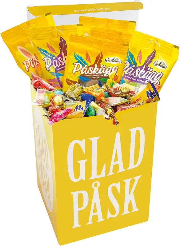 Påskbox 30 cm med Glad Påsk godismix - bild 1