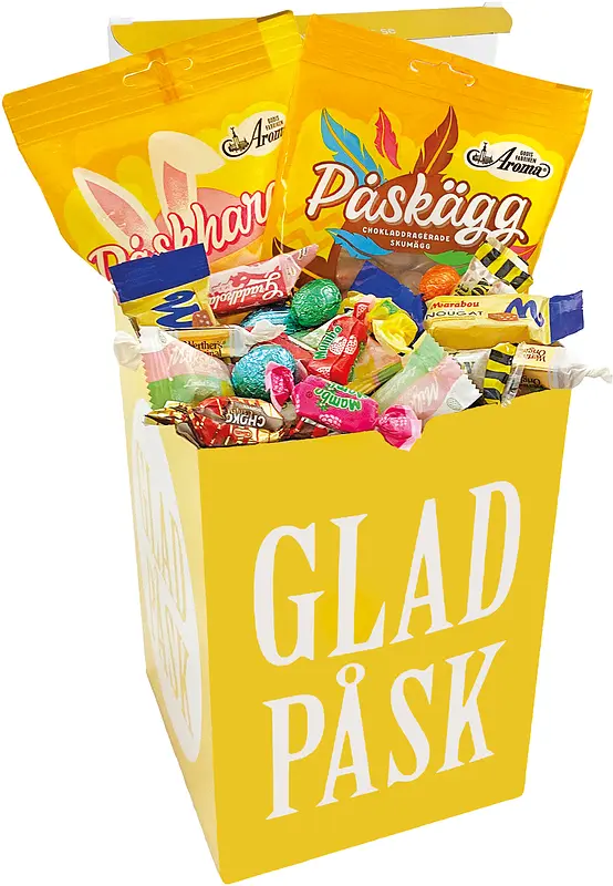 Påskbox 23 cm med Glad Påsk godismix - bild 1