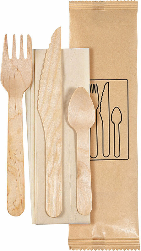 Bestickpaket med sked Trä 160 mm ecoecho® Duni - bild 1