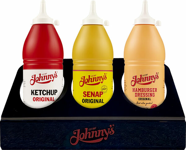Ställ för pipflaskor senap ketchup dressing Johnnys - bild 1