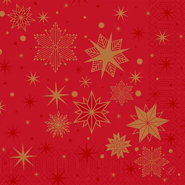 Servett 3 L Stargazing Red 40x40 cm Duni - bild 1