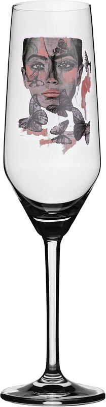 Champagneglas 30 cl Butterfly Queen Carolina Gynning - bild 1