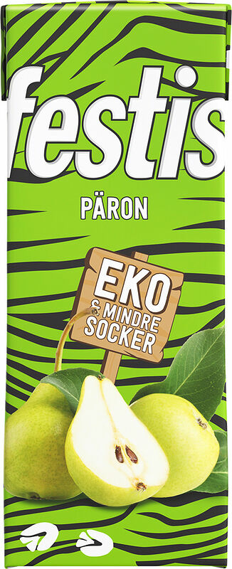 Festis Eko Päron Tetra med sugrör - bild 1