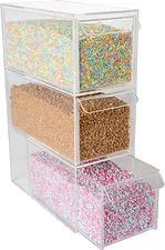 Strösselställ 3 lådor plexi Nic
