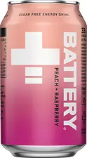 Battery Peach Raspberry Energidryck 33 cl burk
