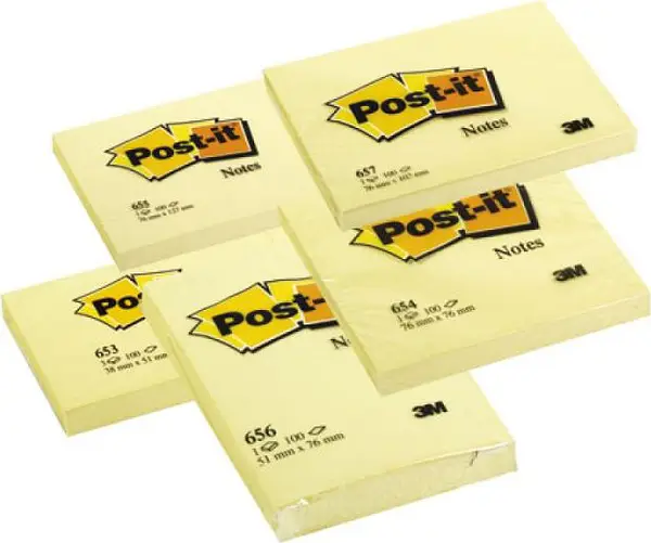 Post-It Notes Gul 51x76 mm 12x100 st notisar - bild 1